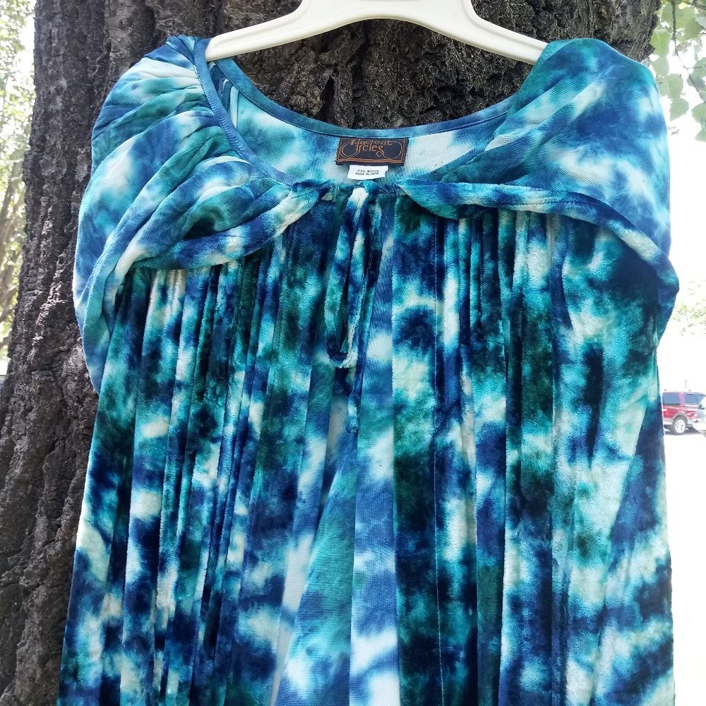 Ancient Circles Celtic Blue Velvet Cloak